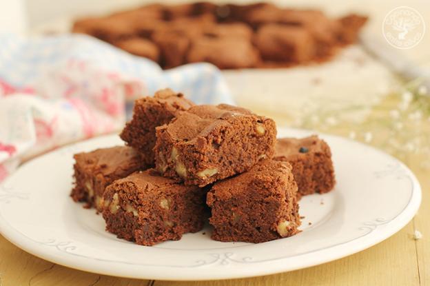 Brownies de chocolate con nueces