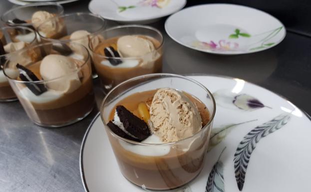 Arroz con leche y calabaza escarchada