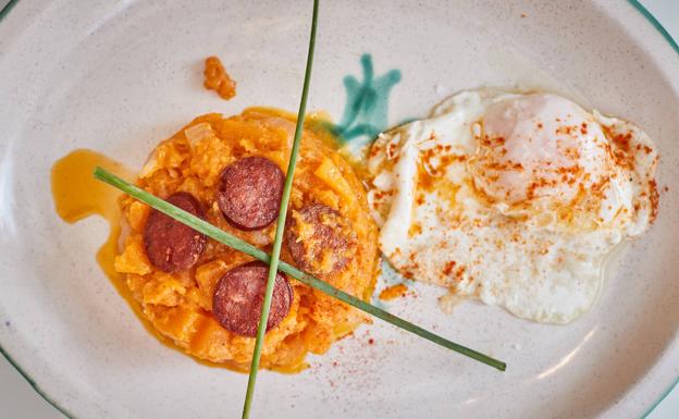 Calabaza con fritaílla y longaniza