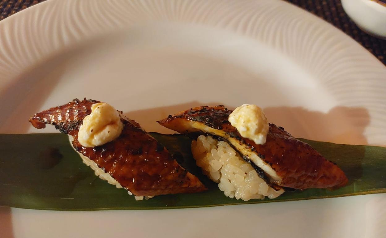 Unagi kabayaki ricotta del restaurante KIĀTO