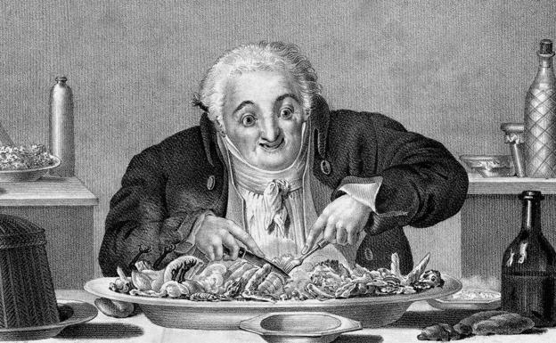 'Le gourmand', grabado francés de principios del siglo XIX. Musées de la Ville de Paris, 