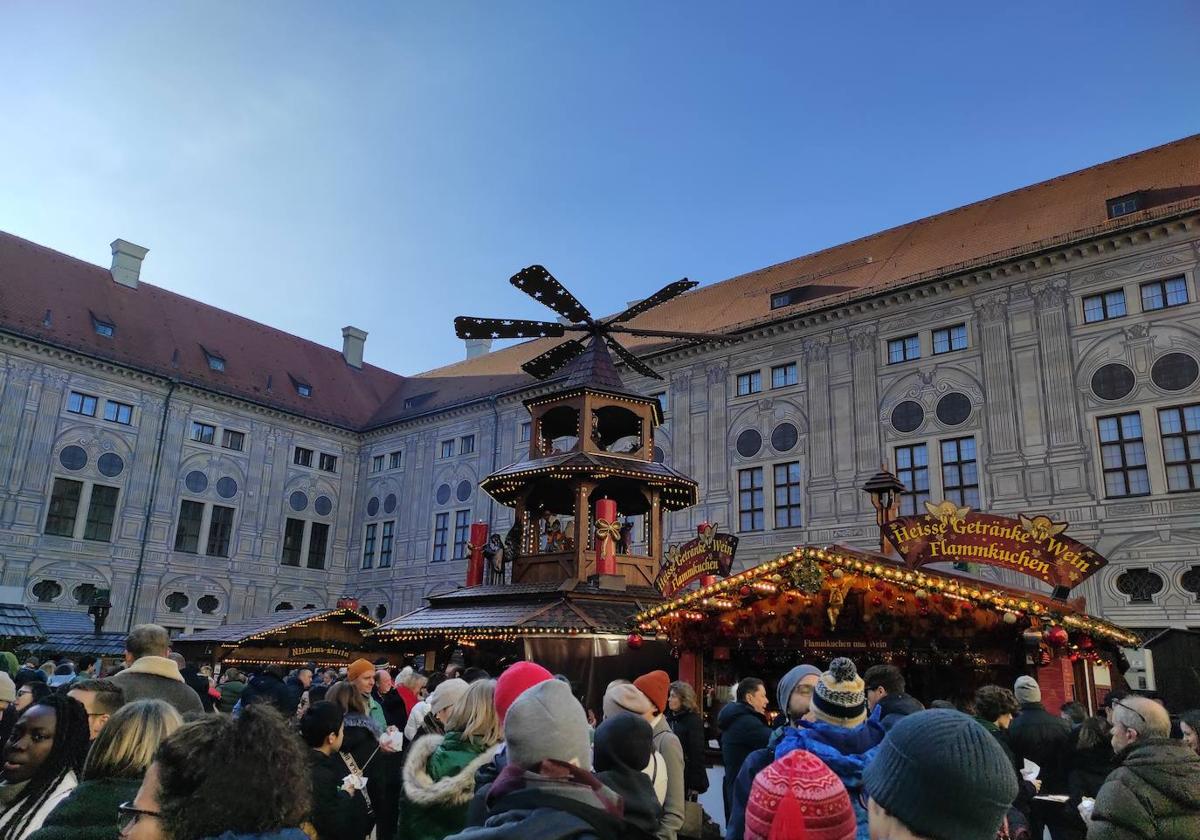 Un mercadillo navideño en Alemania esta misma semana.