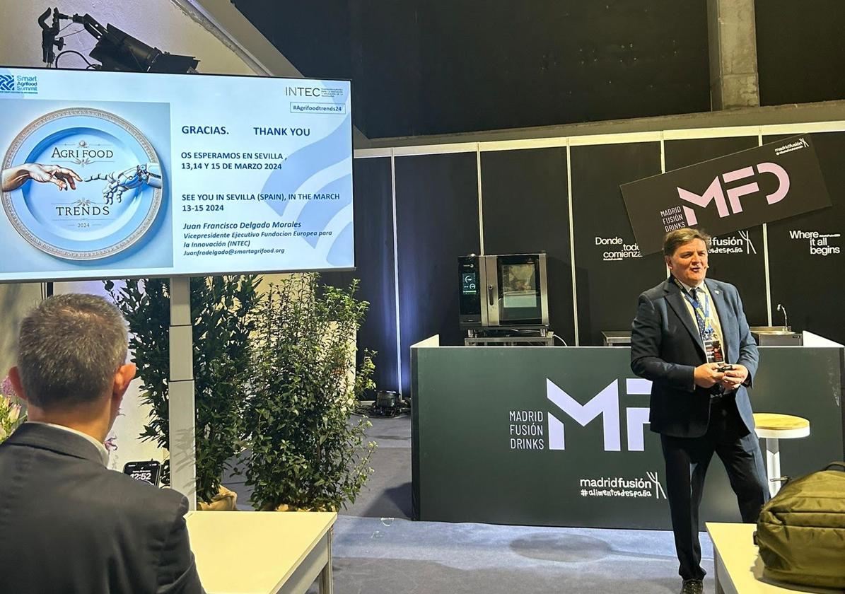 Juan Francisco Delgado presenta el informe sobre tendencias alimentarias del futuro en Madrid Fusión.