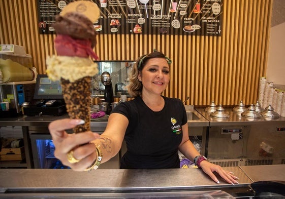 Ángela Grillo, encargada de Grillo Gelato Italiano.