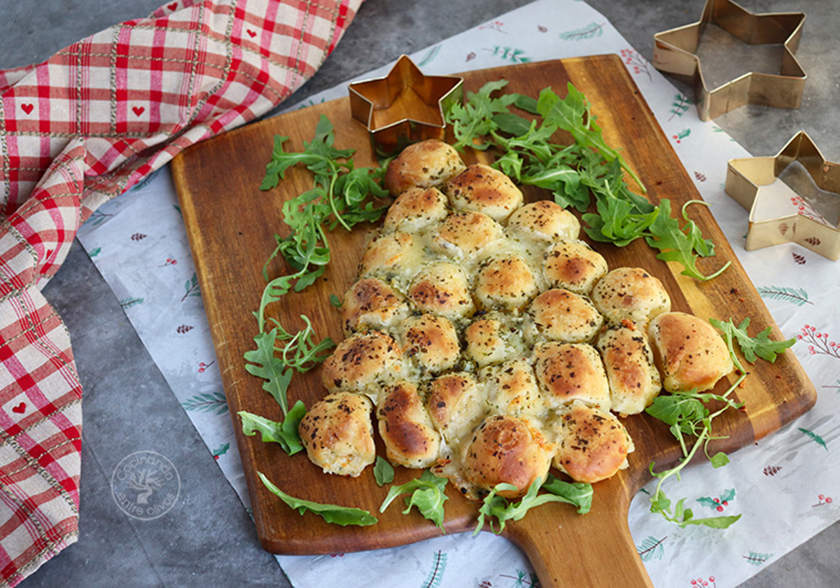 Receta de árbol de Navidad gastro relleno de queso