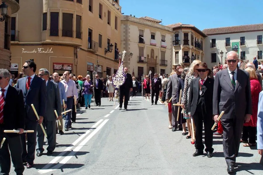 Como cada 15 de mayo la ciudad de Guadix ha celebrado la festividad de San Torcuato. Tras la misa pontifical en la catedral ha dado comienzo la procesión con la imagen del patrón y la reliquia. En la procesión han participado representantes del Ayuntamiento de Guadix y de las hermandades y cofradías de la diócesis