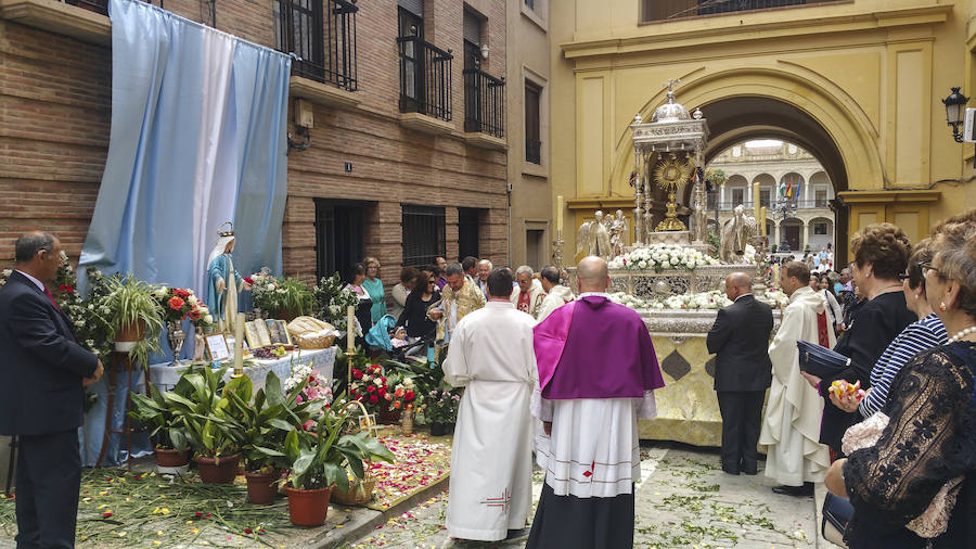 Guadix celebró la festividad del Corpus este domingo. La procesión contó con la presencia de numeroras representaciones de hermandades y cofradías, de niños y niñas de primera comunión y de los seises de la catedral de Guadix. 