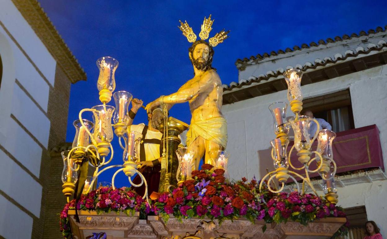 Imagen del Stmo. Cristo de la Flagelación el Martes Santo de 2017. 