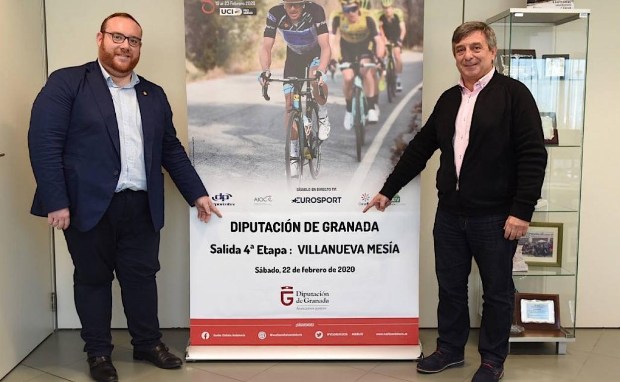 El diputado de Deportes y el director general de la prueba, durante la presentación de la etapa.