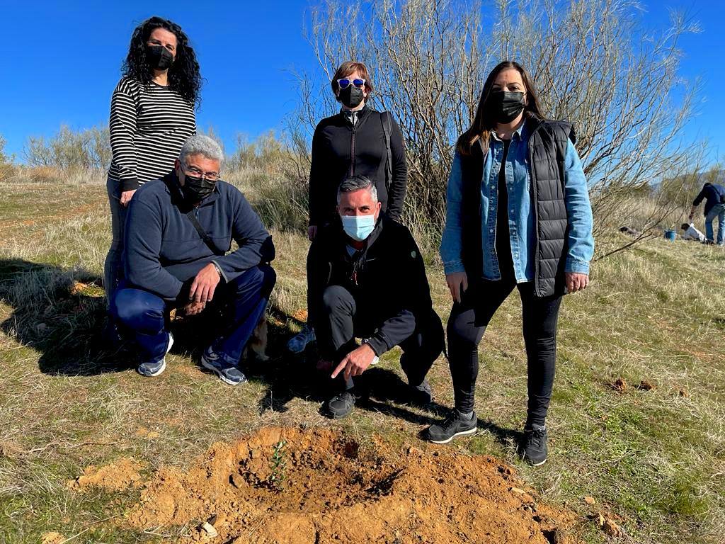 Fotos: Un centenar de personas reforestan el Camino de los Neveros