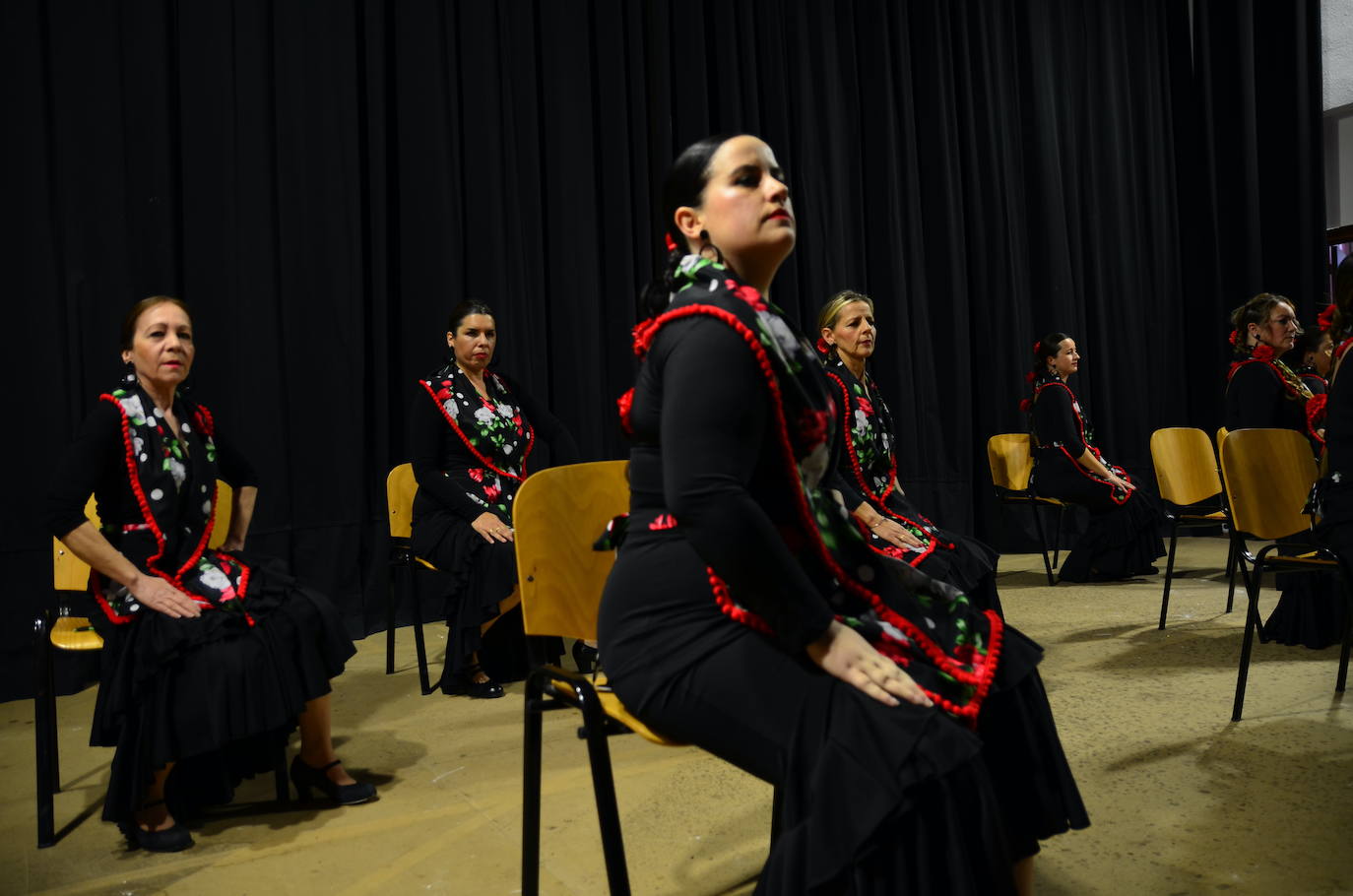 Grupos de baile flamenco de la Escuela de Música y Danza de Huétor Vega.