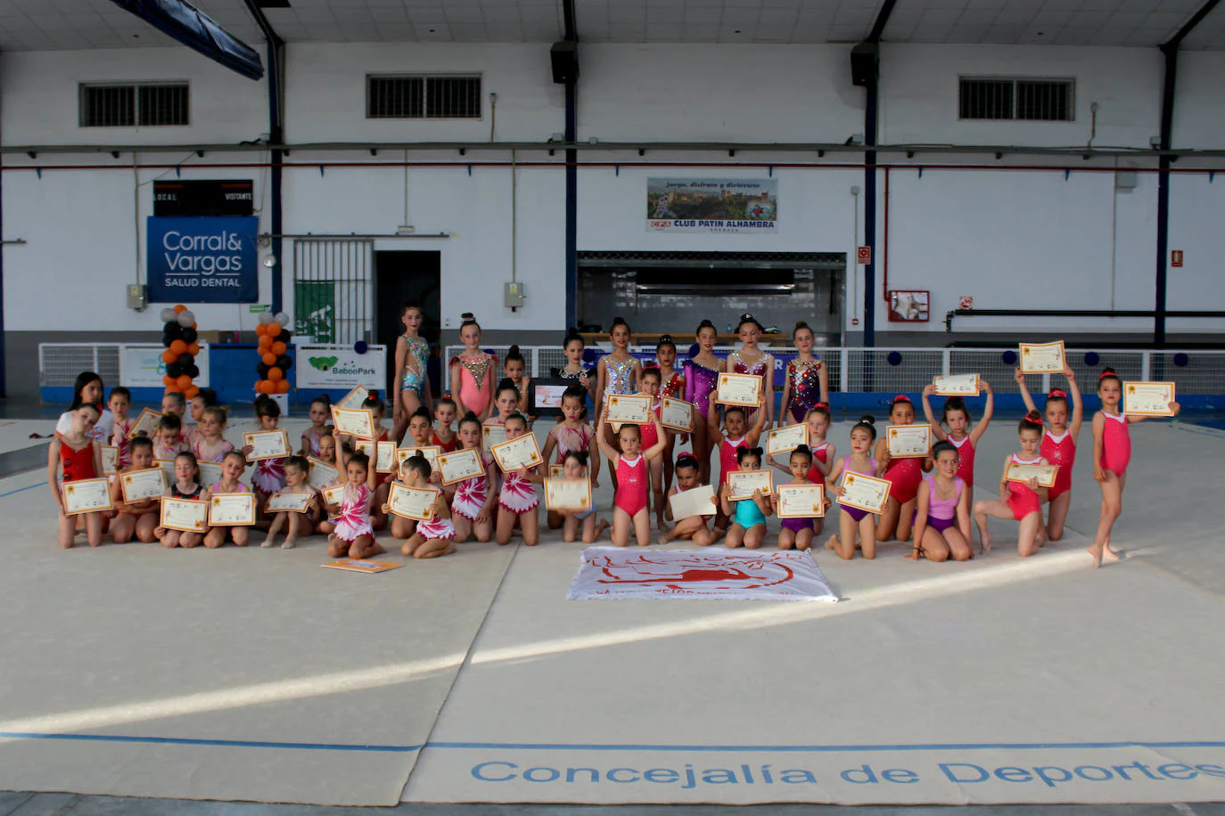 Las gimnastas de la cantera, el pasado 13 de mayo en Cájar.