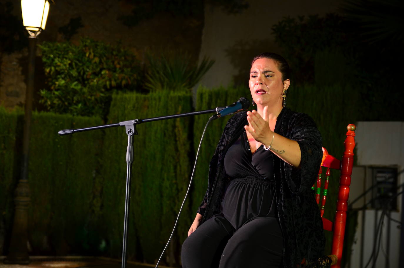 La cantaora hueteña Mata ‘La Niña’, cerrando el Festival Flamenco de Huétor Vega.