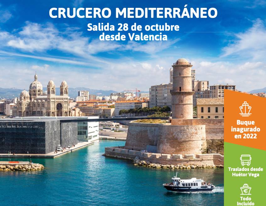 El Ayuntamiento de Huétor Vega propone un crucero por el Mediterráneo
