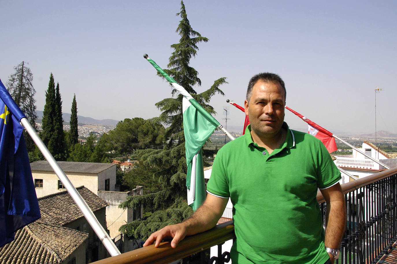 En el balcón del Ayuntamiento, en 2015.