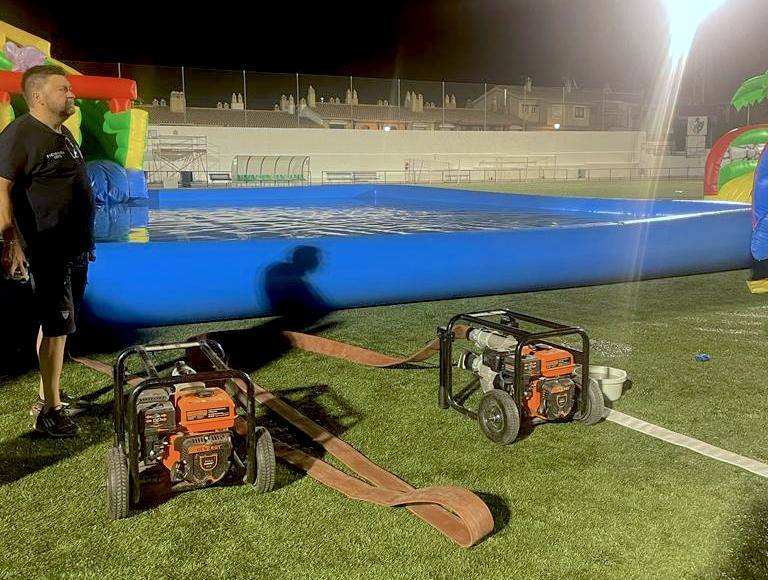 Recogida del agua para usarla luego para el riego.