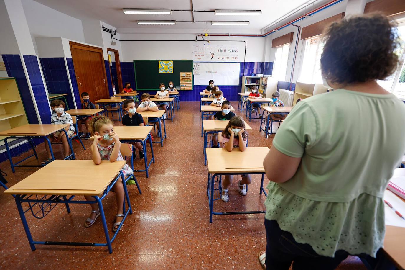 Vuelta al colegio en Huétor Vega, en una imagen de 2021.