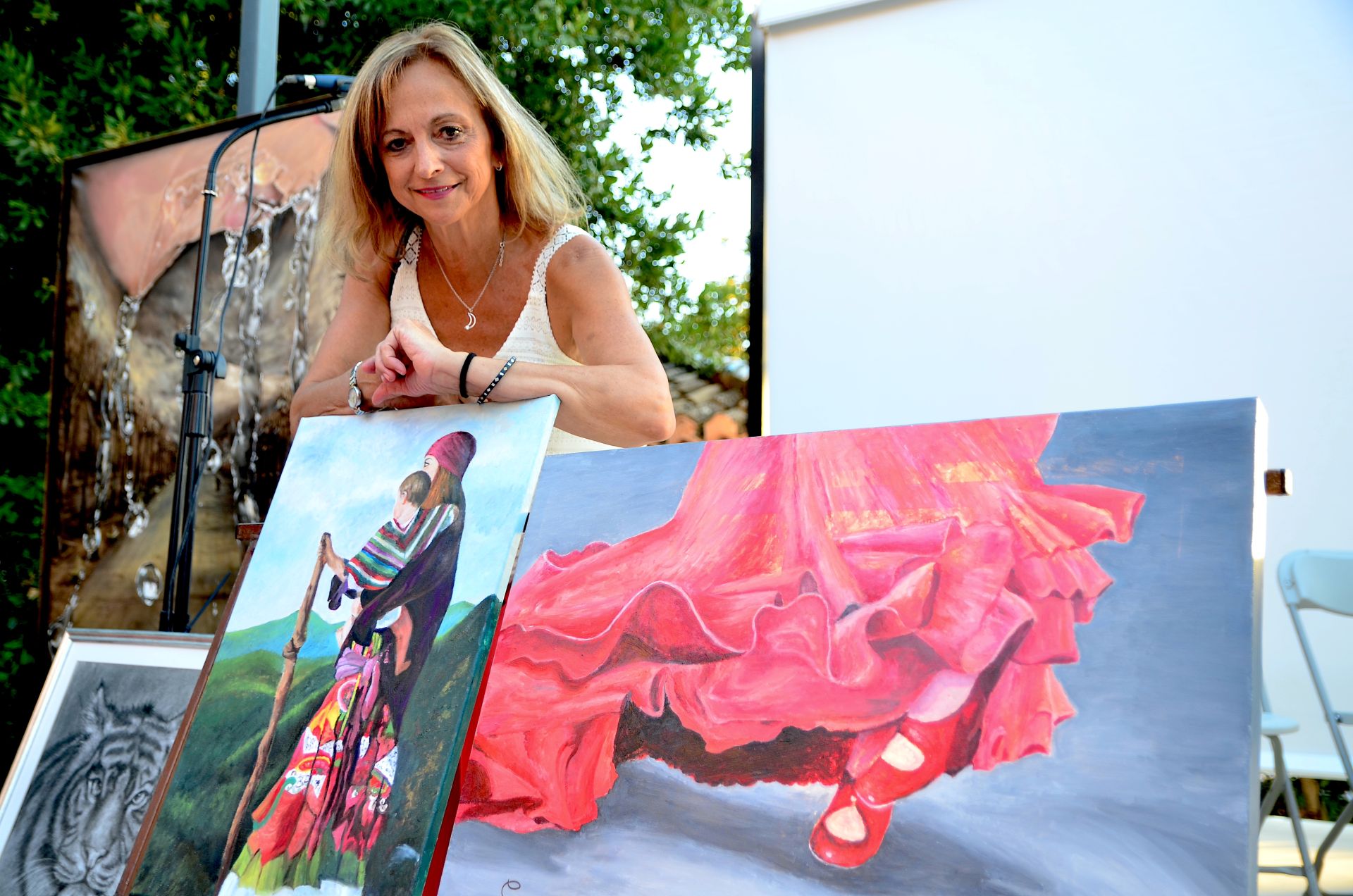 Gracia Fernández, en un encuentro de artistas y artesanos en Huétor Vega en 2023.