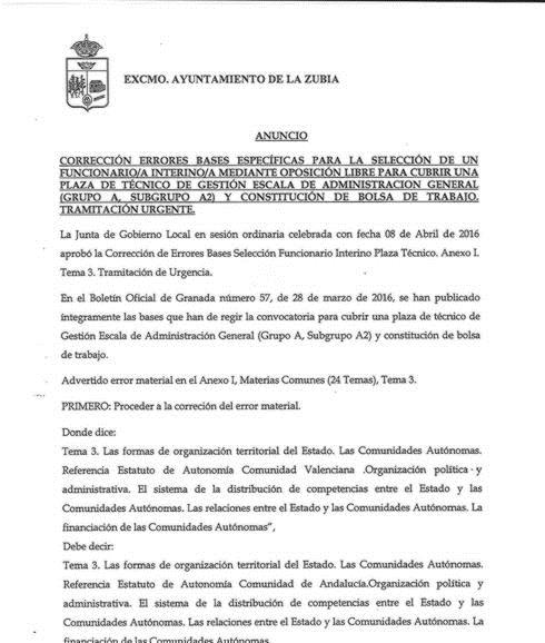 Un error obliga al Ayuntamiento a convocar nuevamente una plaza de técnico de gestión