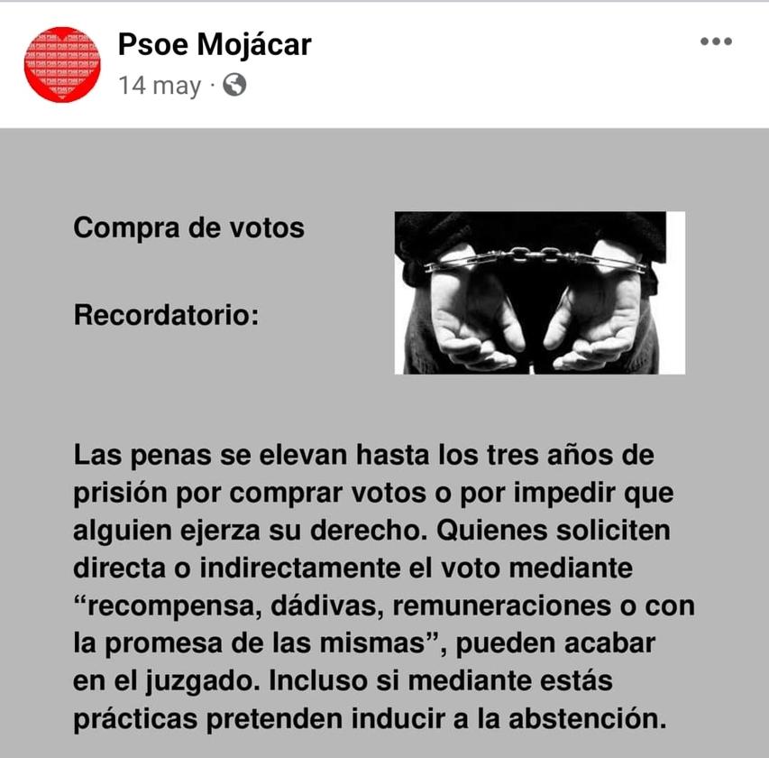 Extracto de la publicación de Facebook.