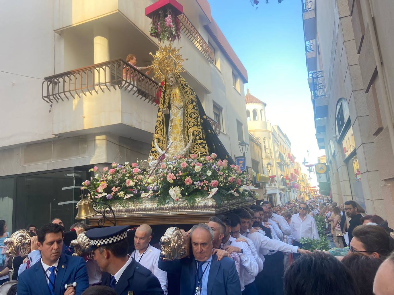 Procesión de la Virgen de las Angustias por las calles de Vera.