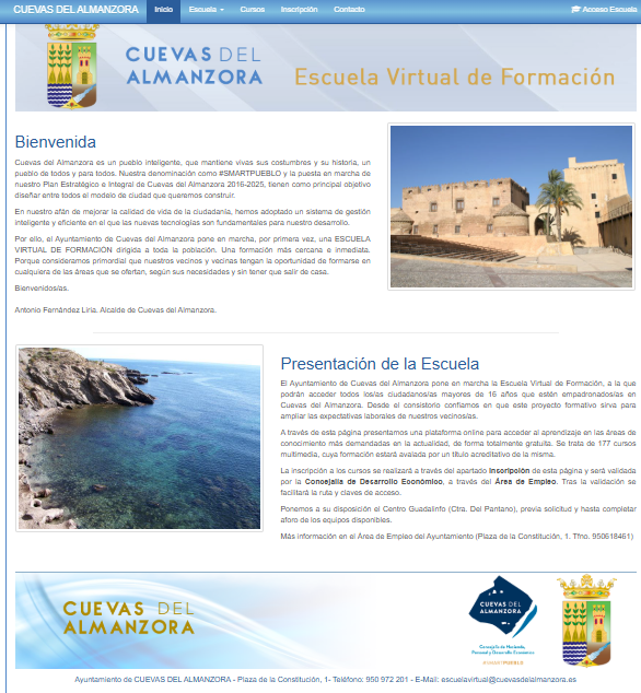 El Ayuntamiento de Cuevas del Almanzora consolida su Escuela Virtual de Formación