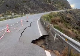 Piden "máxima prudencia" para circular durante el temporal por la AL-7107 debido a el mal estado de la carretera