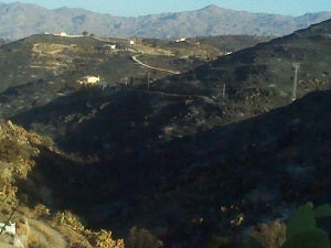 350 hectáreas quemadas tras el incendio de Bédar que esta tarde se extinguió y permitió volver al pueblo desalojado el sábado