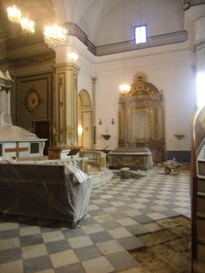 Obras de urgencia en los cimientos de la Iglesia de Cuevas del Almanzora