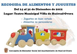 La concejalía de Bienestar Social organiza una campaña de recogida de alimentos y juguetes en Huércal-Overa