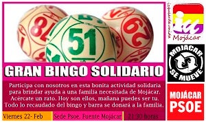 'Bingo' solidario, el viernes en Mojácar, para ayudar a una familia necesitada
