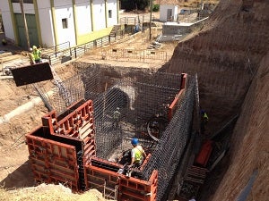 Arqueta para recoger y distribuir 3.200 litros de agua por segundo de los trasvases al Levante