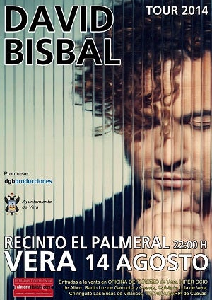 David Bisbal actúa en Vera el 14 de agosto