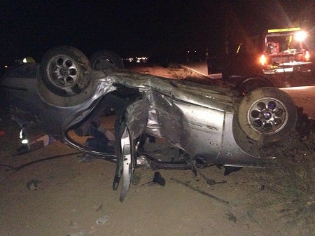 Aparatoso accidente ayer en Pulpí en el que intervienen Bomberos del Levante