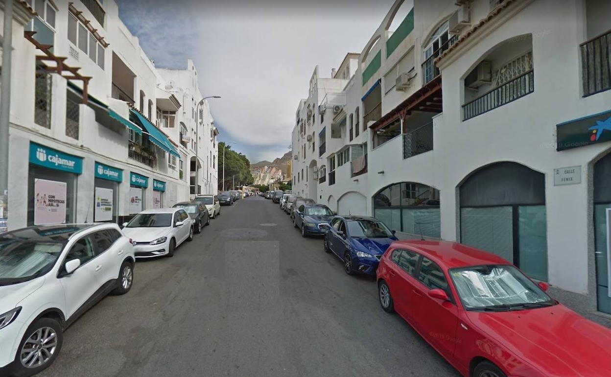 Calle de Aguadulce en el que se ha producido el incendio. 