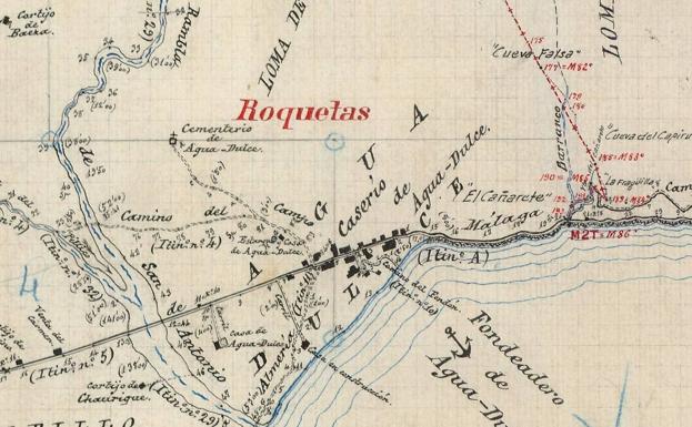Mapa del caserío de Aguadulce a finales del siglo XIX. 