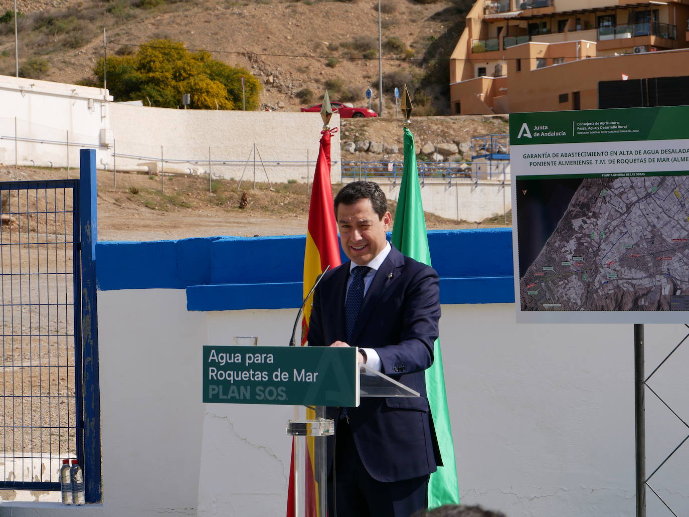 Moreno Bonilla pone la primera piedra de la conexión de Roquetas con la desaladora