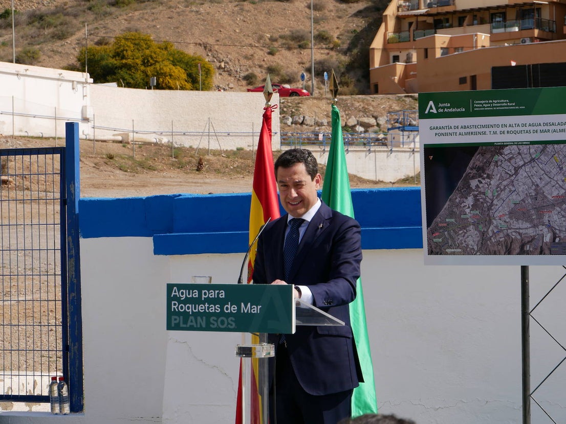 Moreno Bonilla pone la primera piedra de la conexión de Roquetas con la desaladora