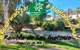 Recogen firmas para reclamar una «renaturalización real» de la Rambla de San Antonio