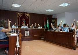 Imagen del pleno municipal celebrado en el Ayuntamiento de Vícar el pasado jueves.