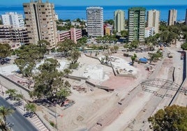 Así estaban las obras de la Rambla San Antonio de Aguadule a finales de junio en la localidad costera.