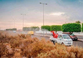 Uno de los vehículos que se encarga de estas labores en el municipio.