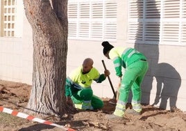 Trabajadores en la Urba.