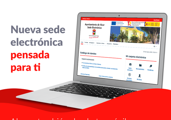 Imagen de la sede electrónica en un portátil.