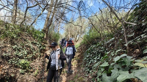 Medio centenar de excursionistas de Vícar disfrutan de la ruta de las acequias de Fondón