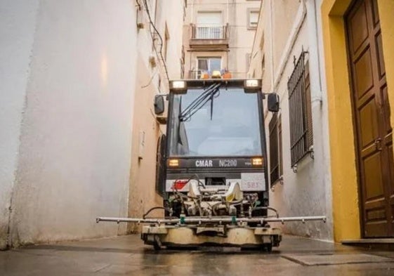 Uno de los vehículos de limpieza.