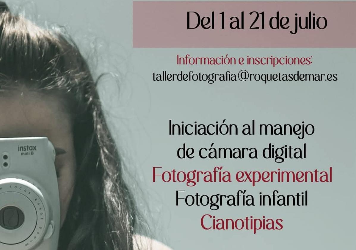 Cartel de los cursos de fotografía.