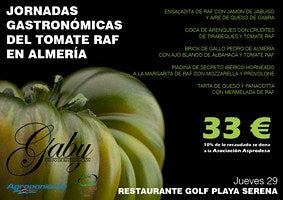 Restaurante Golf Playa Serena participa mañana en las Jornadas del Tomate Raf