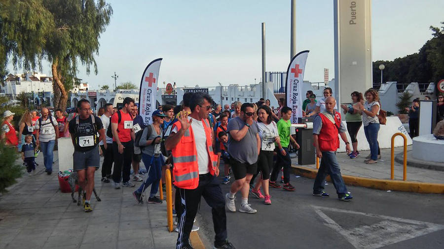 Momento de la salida, desde el Puerto Deportivo de Aguadulce. 