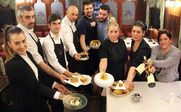 Imagen principal - El menú de Cantina La Estación, aceites participantes y uno de los platos regado con AOVE.